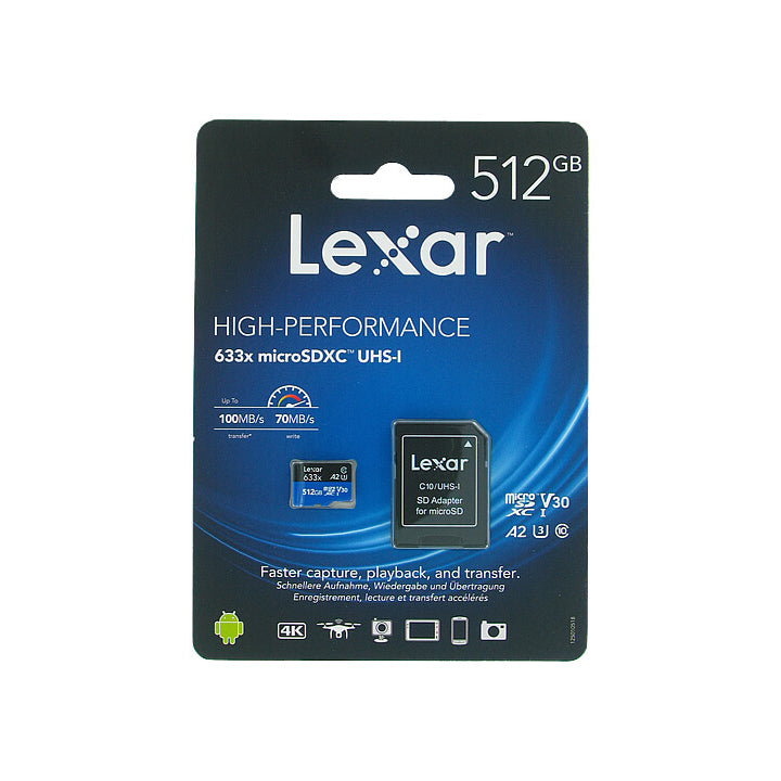 512GB Lexar® High-Performance 633X MicroSD
