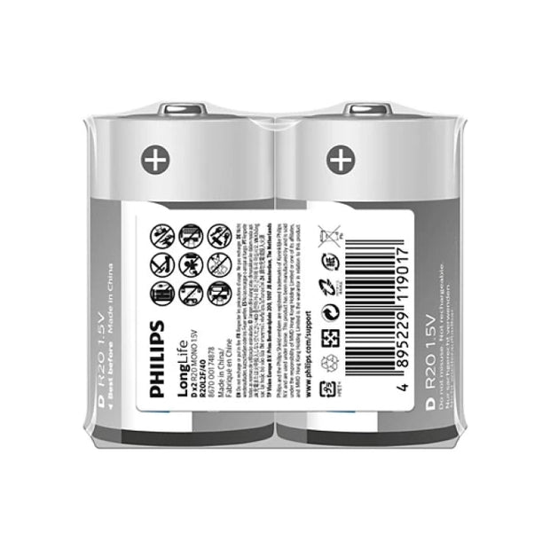 Longlife Battery D 2 Pack